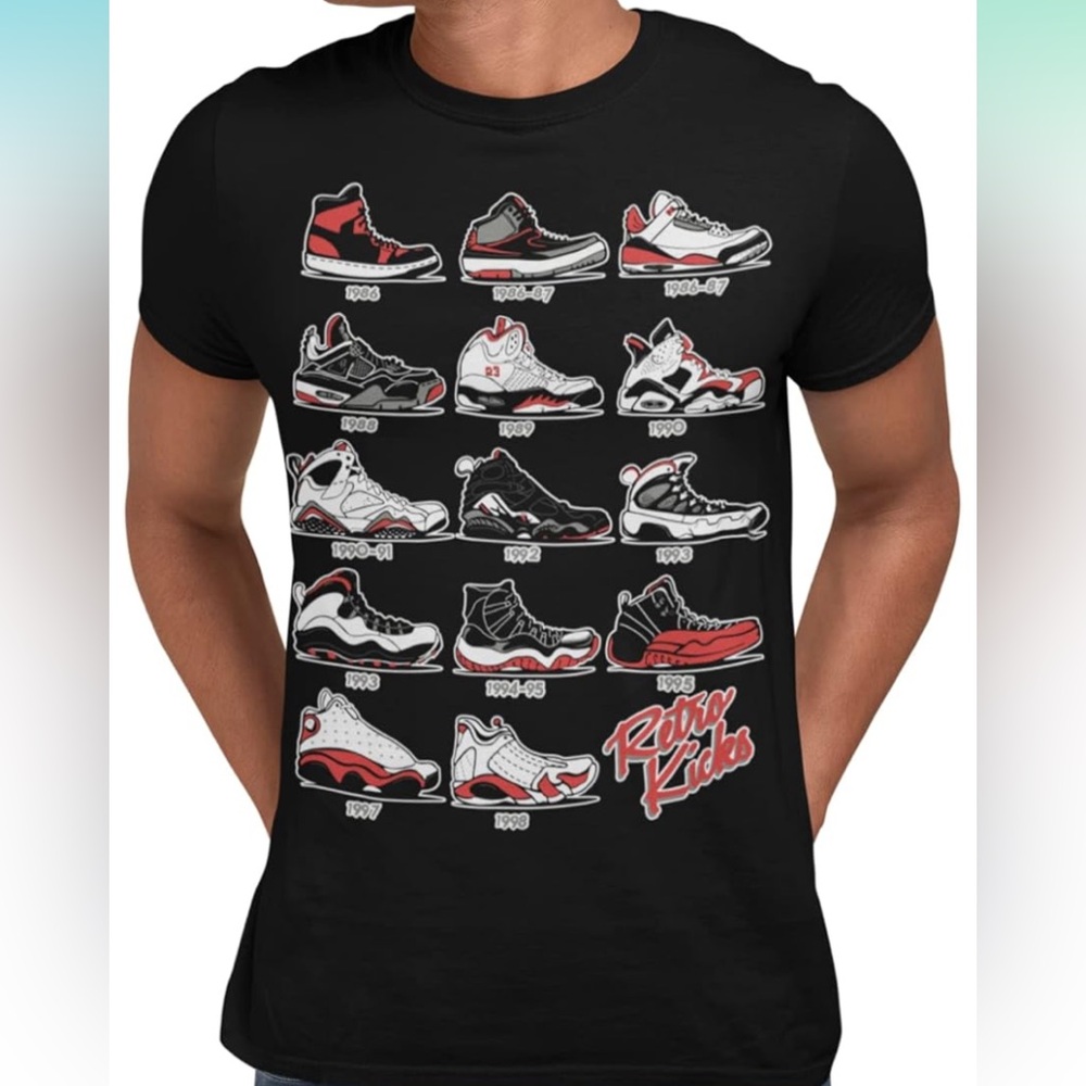 Retro Kicks Jordans T-shirt Navy Blue Size Medium New Without Tag